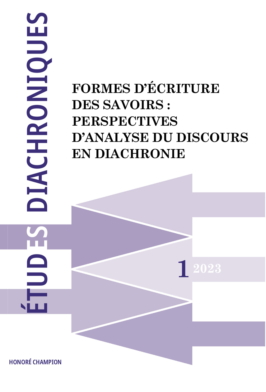 Revue Études Diachroniques numéro 1 / 2023