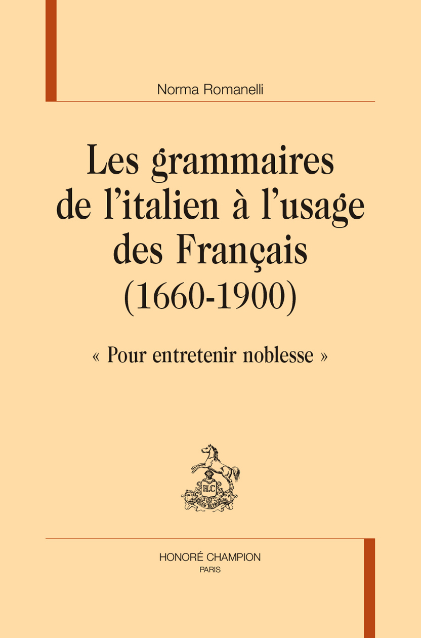 Les grammaires de l'italien à l'usage des Français (1660-1900)