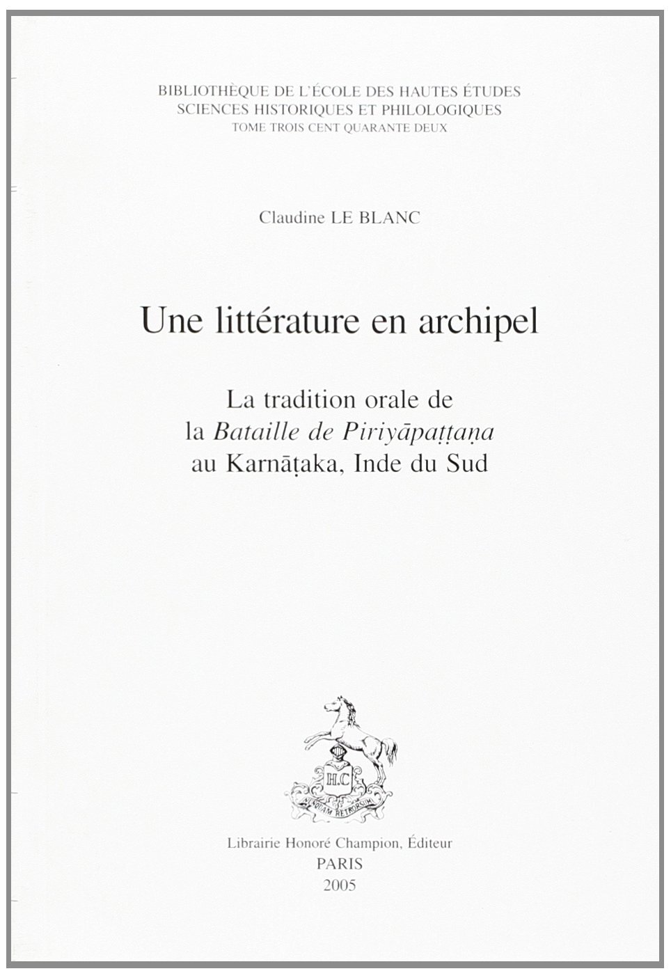 Une Littérature en  archipel
