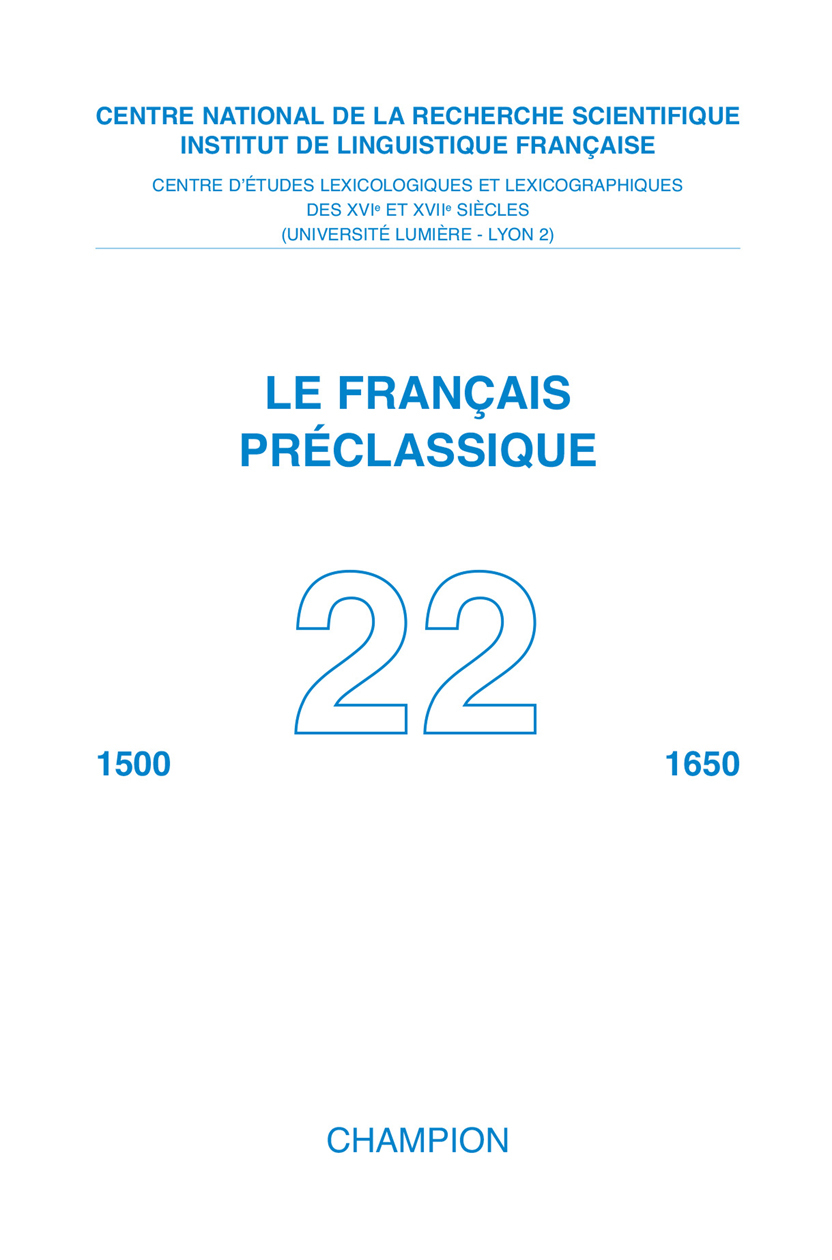 FRANCAIS PRECLASSIQUE N.22 2020