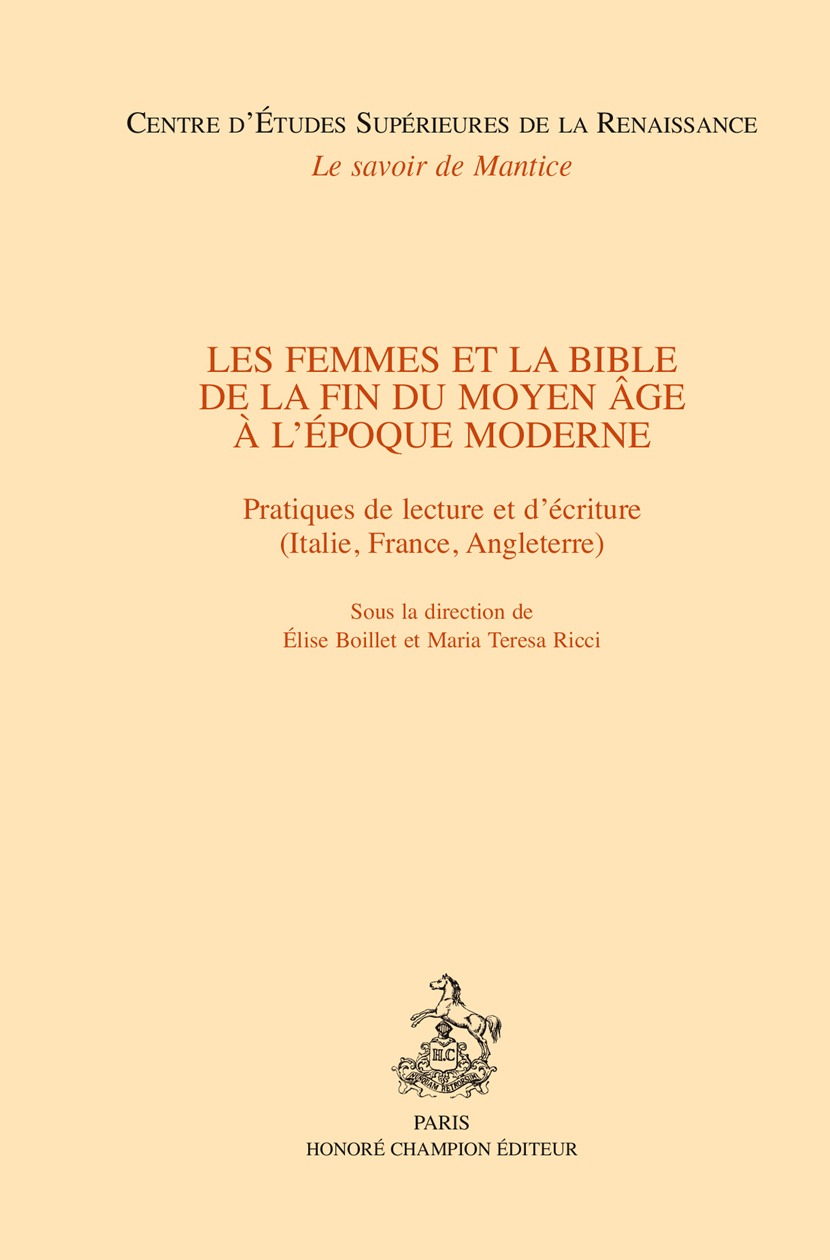 Les femmes et la Bible de la fin du Moyen-âge à l'époque moderne