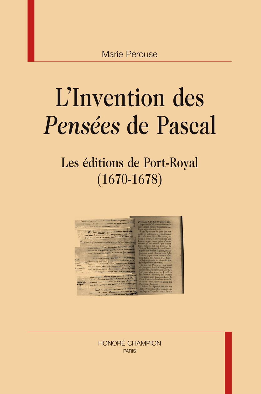 L'INVENTION DES PENSEES DE PASCAL