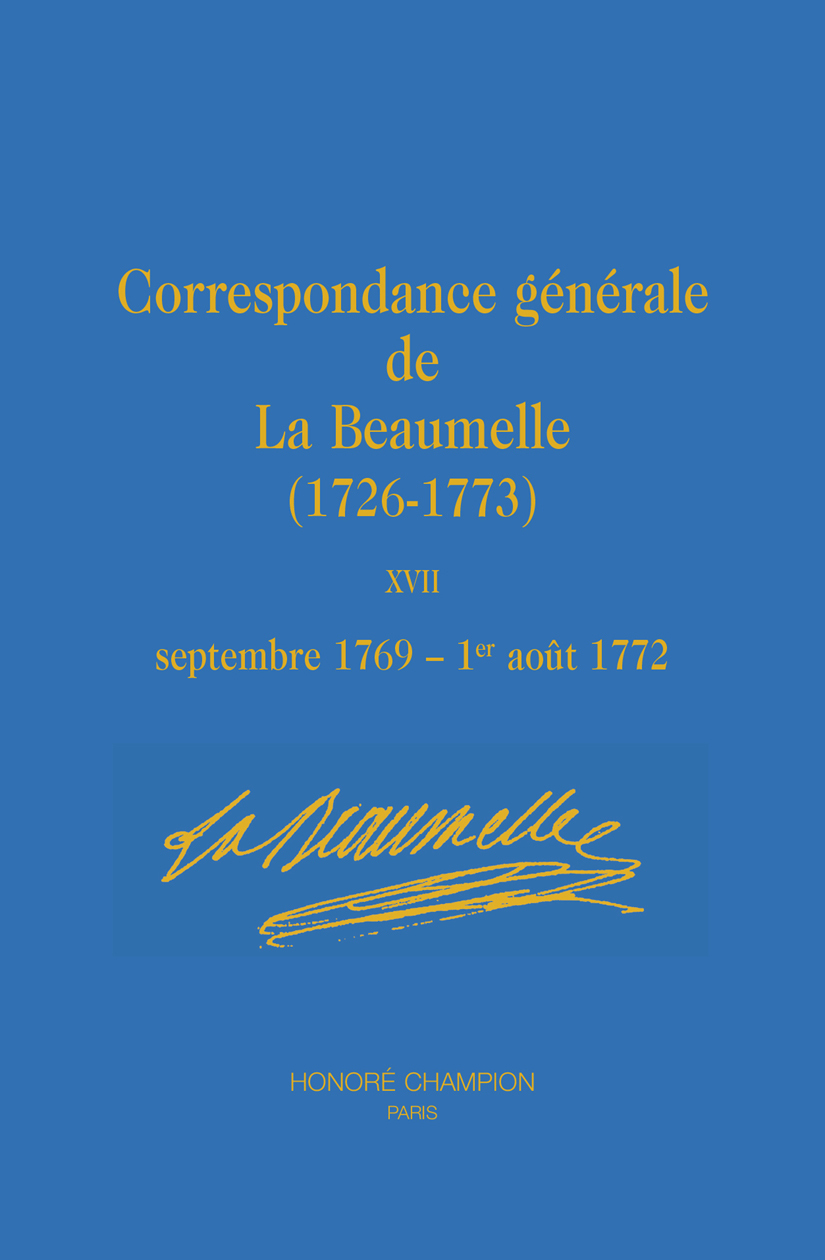 Correspondance générale (1726-1773) Tome 17