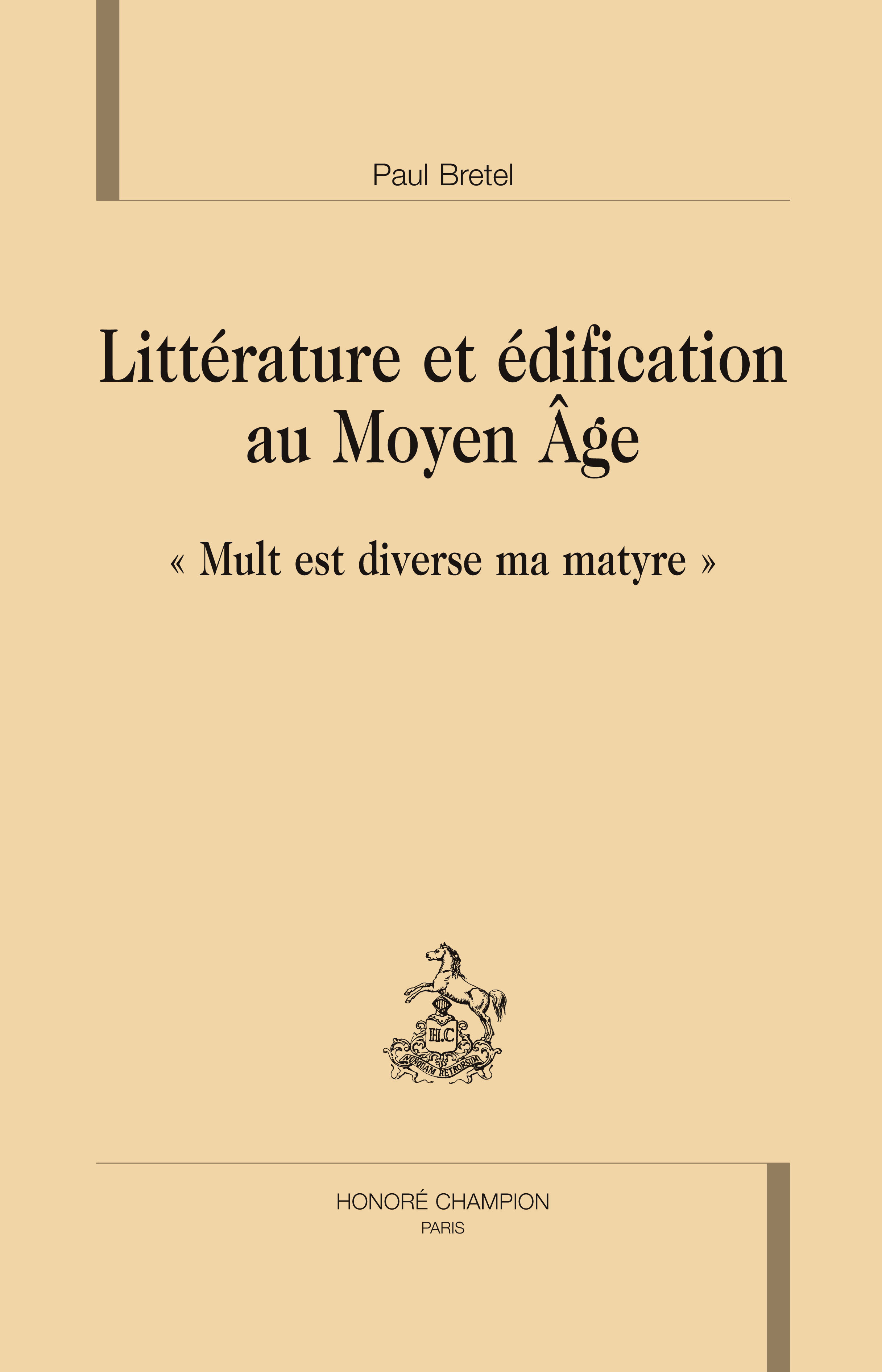 Littérature et édification au Moyen Âge