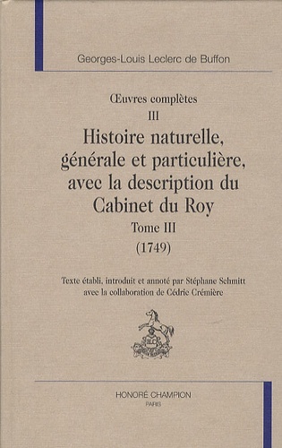 Histoire naturelle. Tome III (1749)