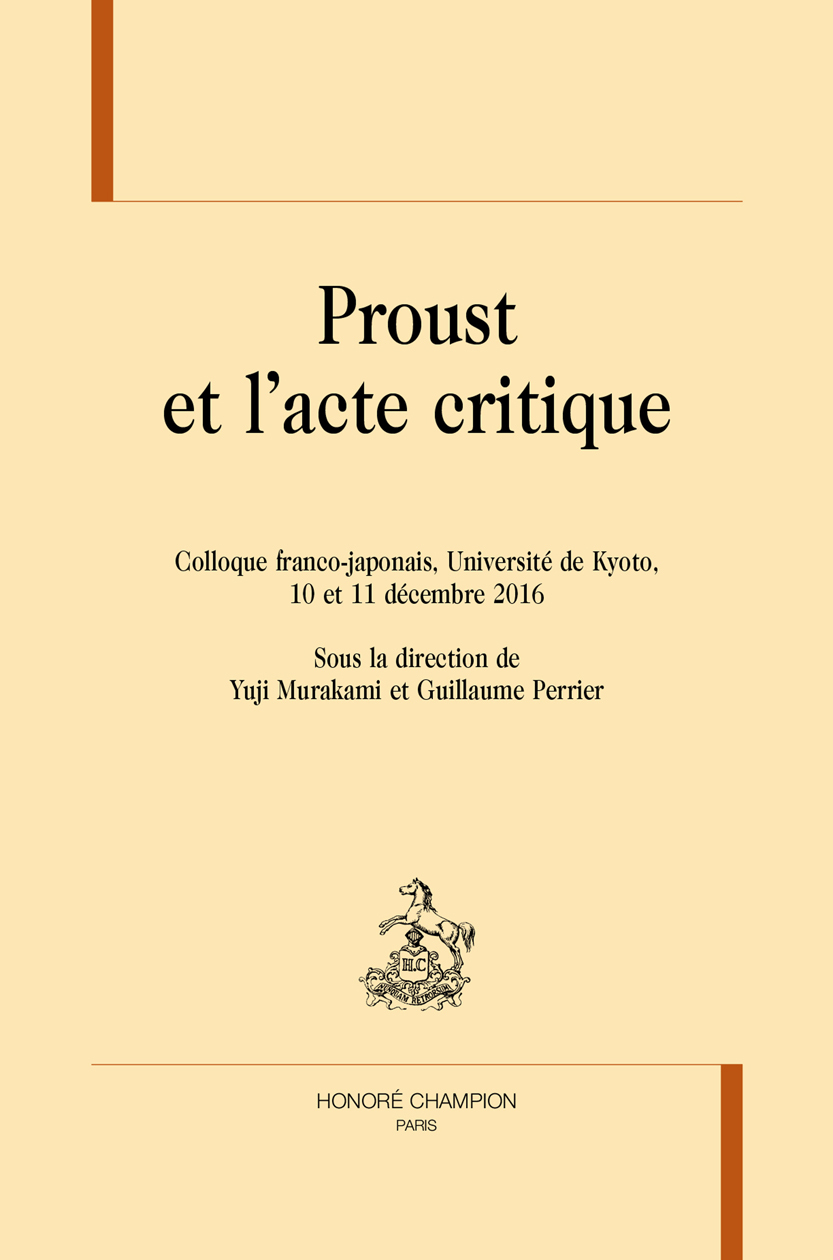 Proust et l'acte critique