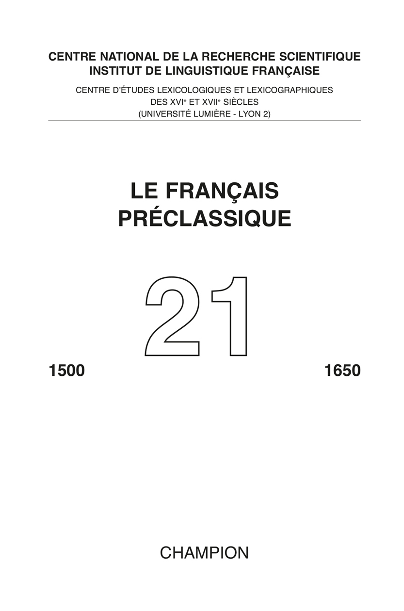LE FRANÇAIS PRÉCLASSIQUE N.21 2019