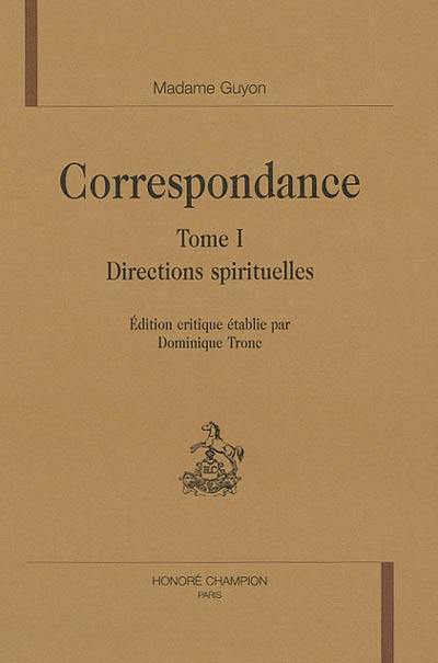 Correspondance T1. Directions spirituelles