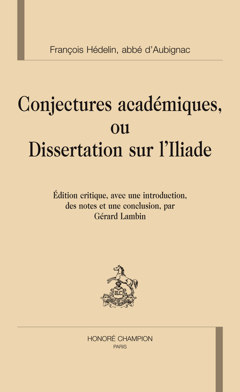 Conjectures académiques ou Dissertation sur l'"Iliade"