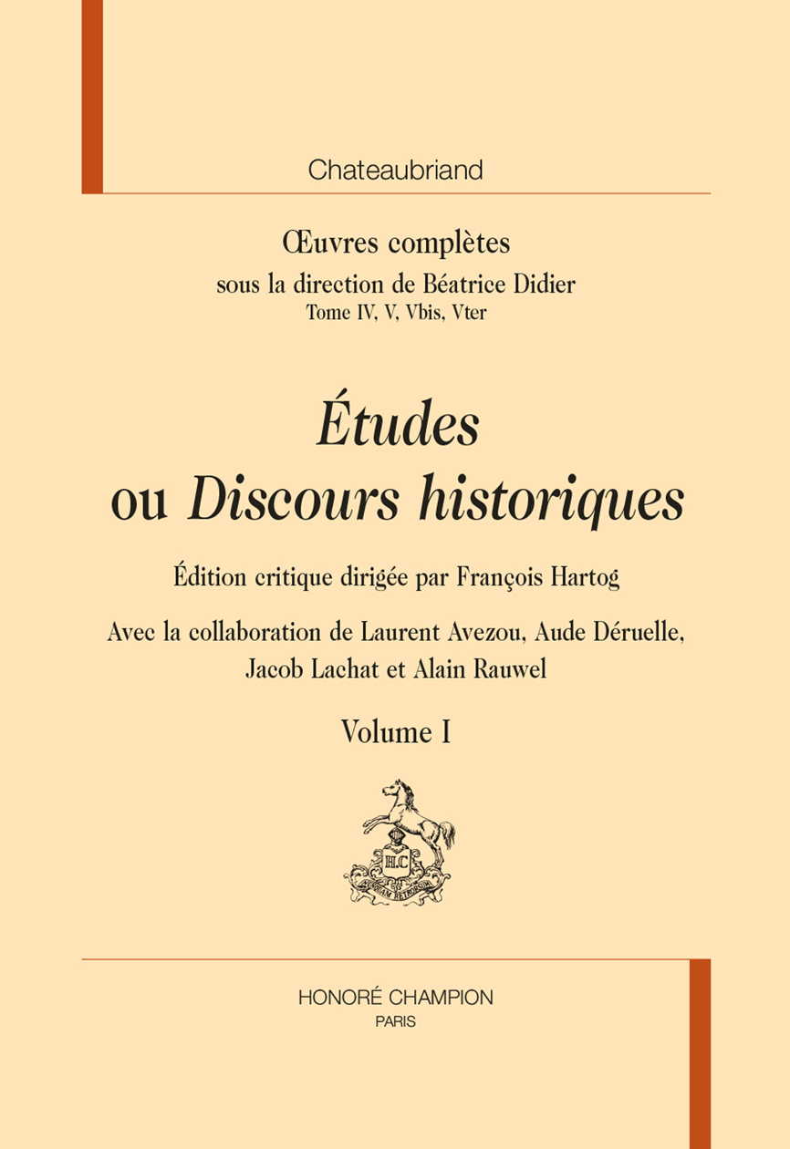 Études ou Discours historiques. En 2 volumes