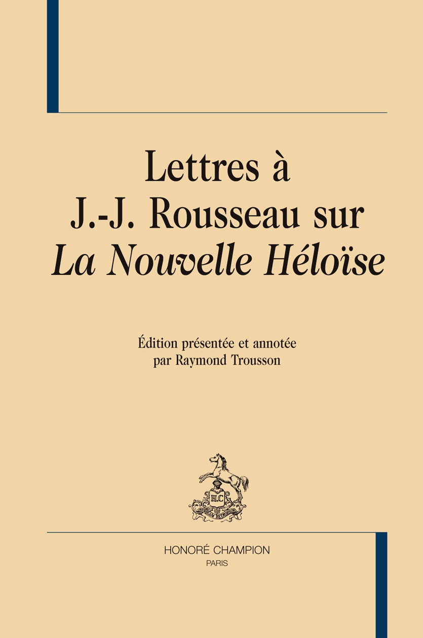 Lettres à J.-J. Rousseau sur "La nouvelle Héloïse"