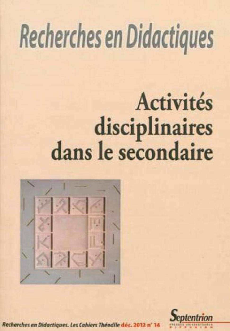 Recherches en Didactiques, n°14/décembre 2012