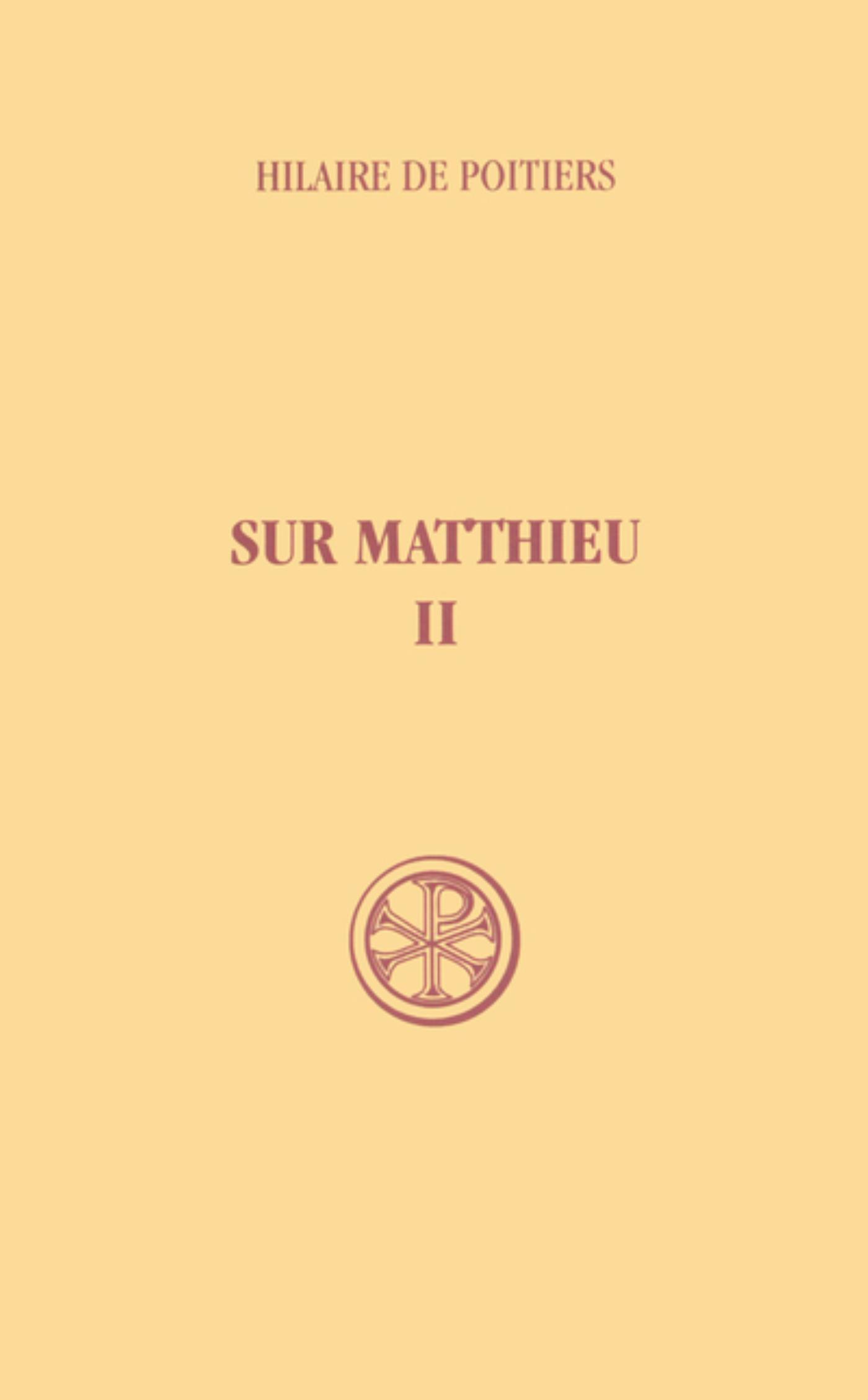 SC 258 SUR MATTHIEU - TOME 2