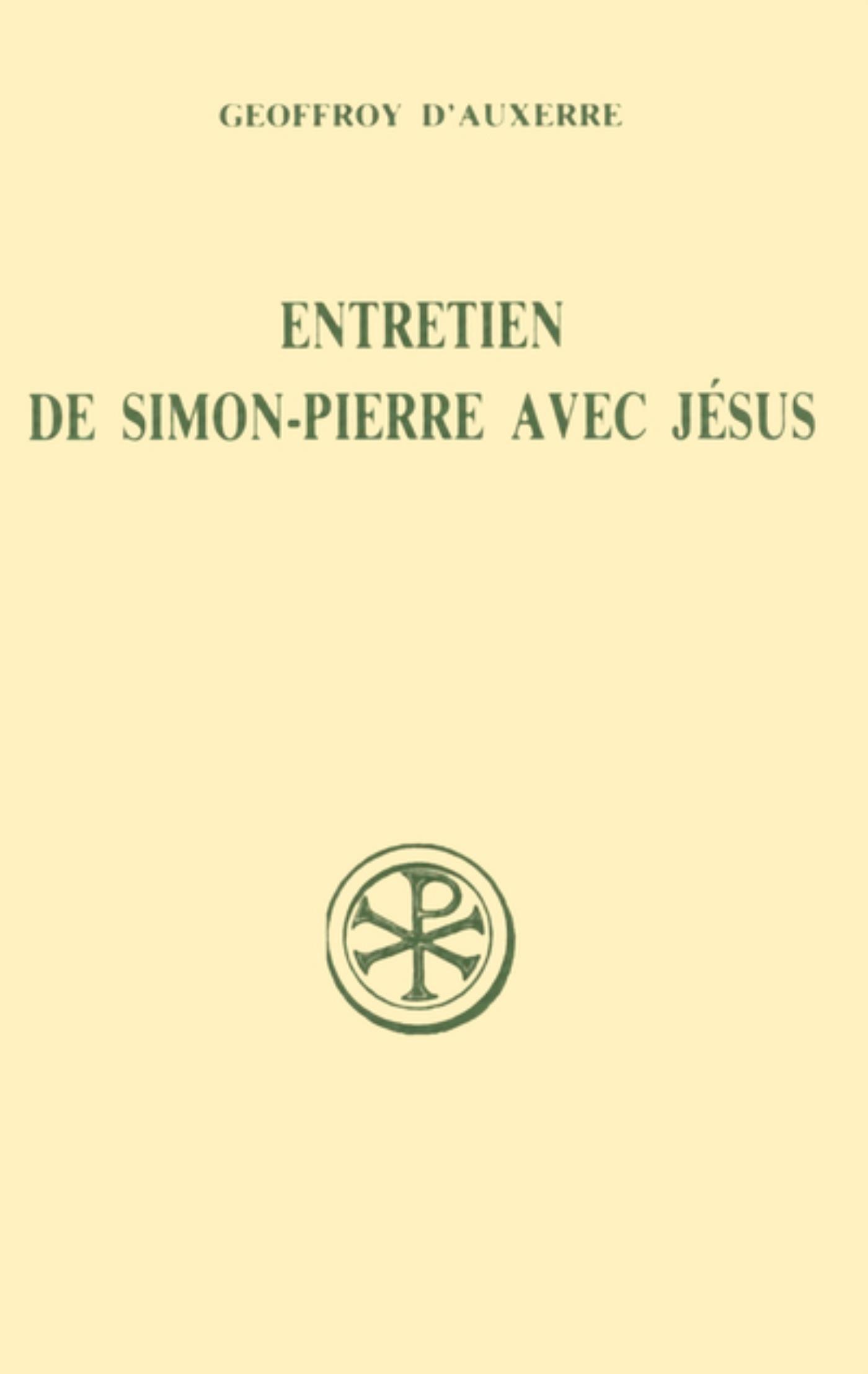 SC 364 ENTRETIEN DE SIMON-PIERRE AVEC JÉSUS