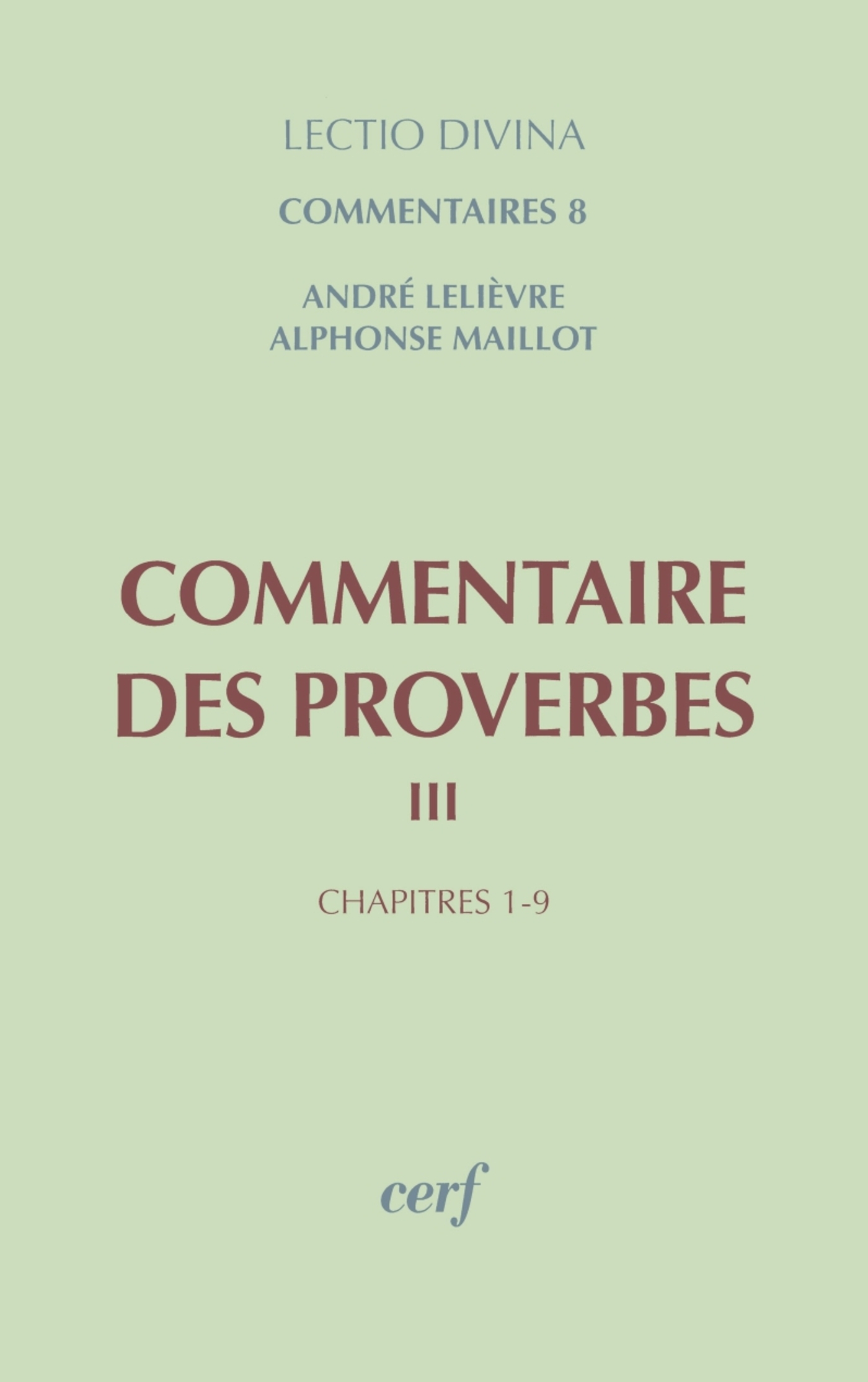 COMMENTAIRE DES PROVERBES III