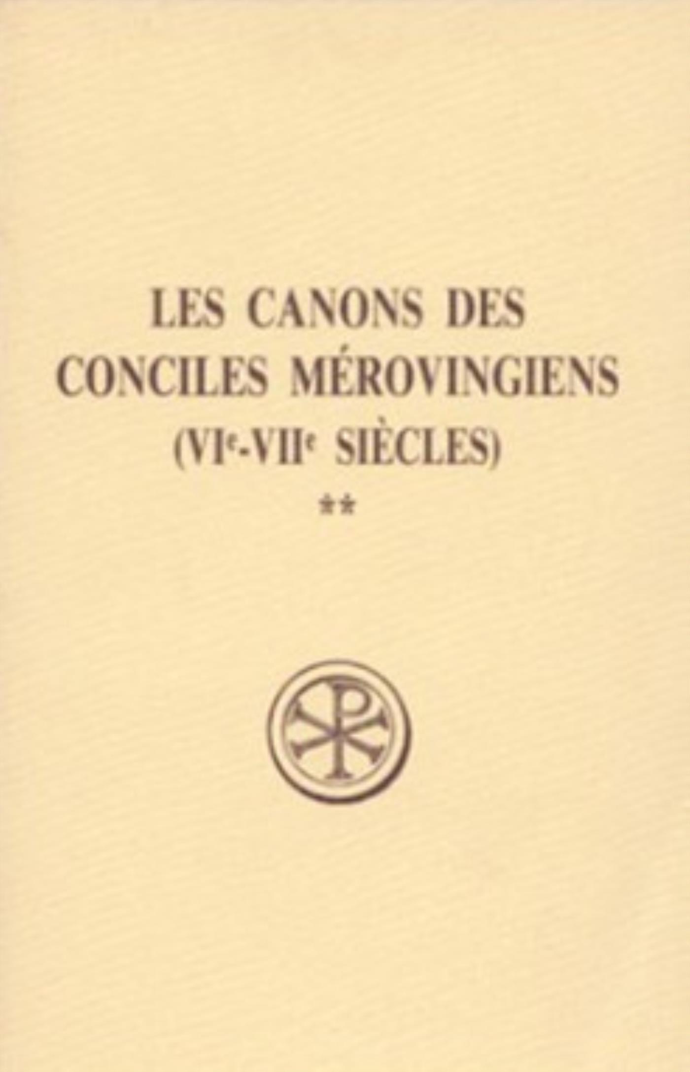 SC 354 LES CANONS DES CONCILES MEROVINGIENS (VIE-VIIE SIECLES) 2