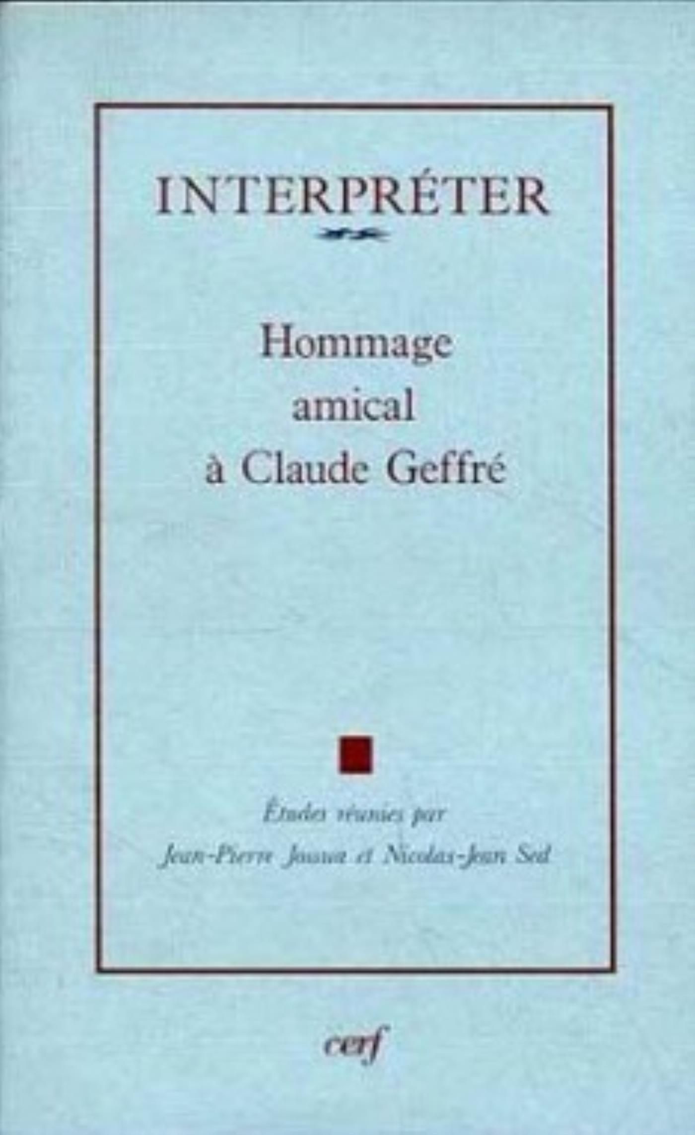 INTERPRETER - HOMMAGE AMICAL A CLAUDE GEFFRE