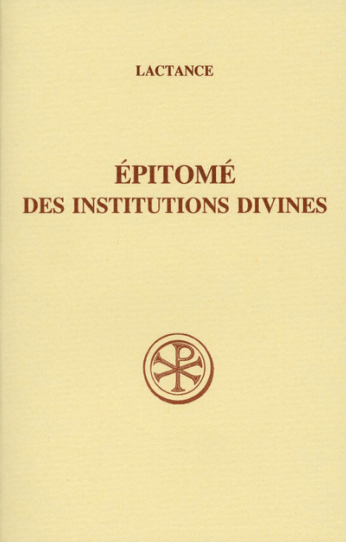 SC 335 ÉPITOMÉ DES INSTITUTIONS DIVINES