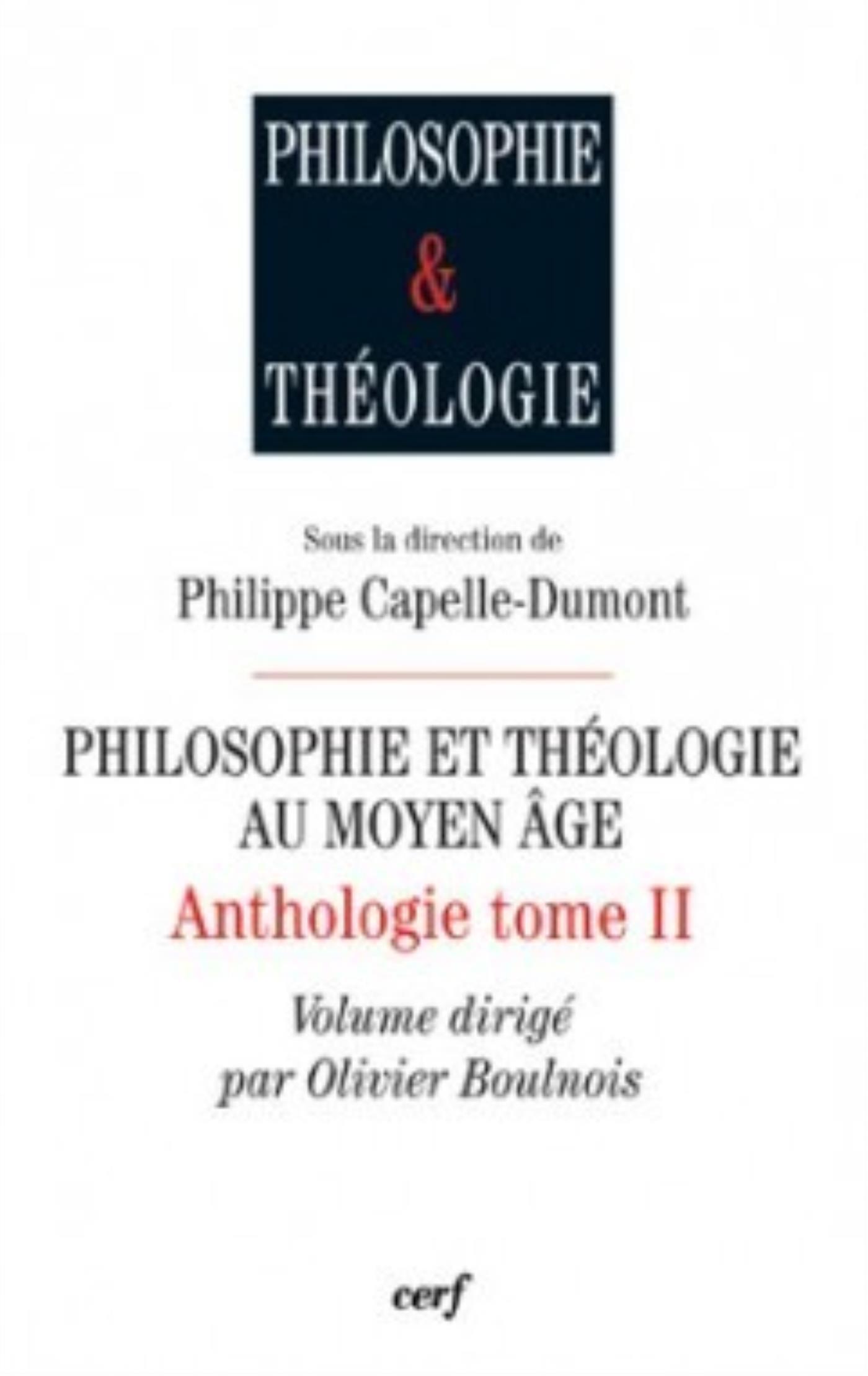 PHILOSOPHIE ET THÉOLOGIE AU MOYEN AGE