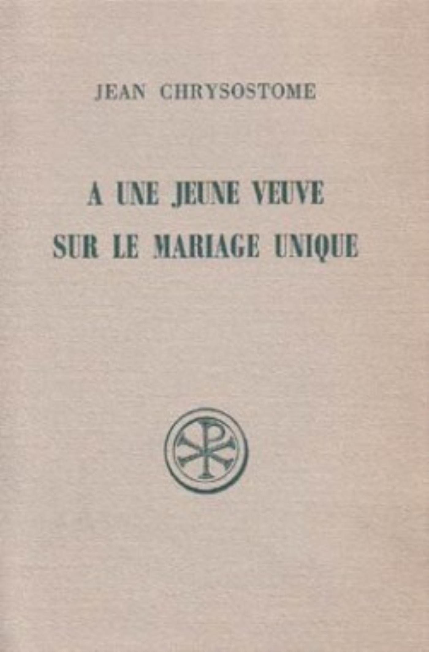 SC 138 A UNE JEUNE VEUVE - SUR LE MARIAGE UNIQUE