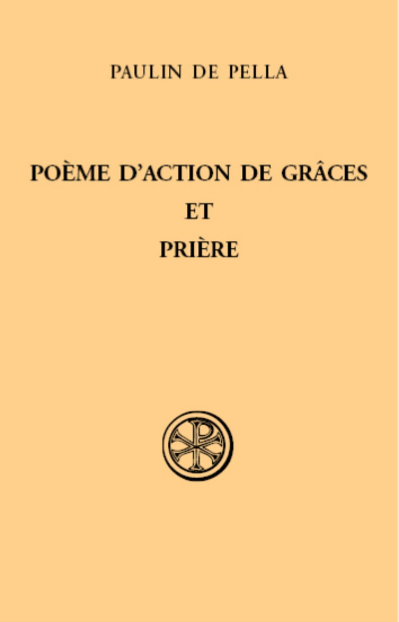 SC 209 POEME D'ACTION DE GRACES ET PRIERE