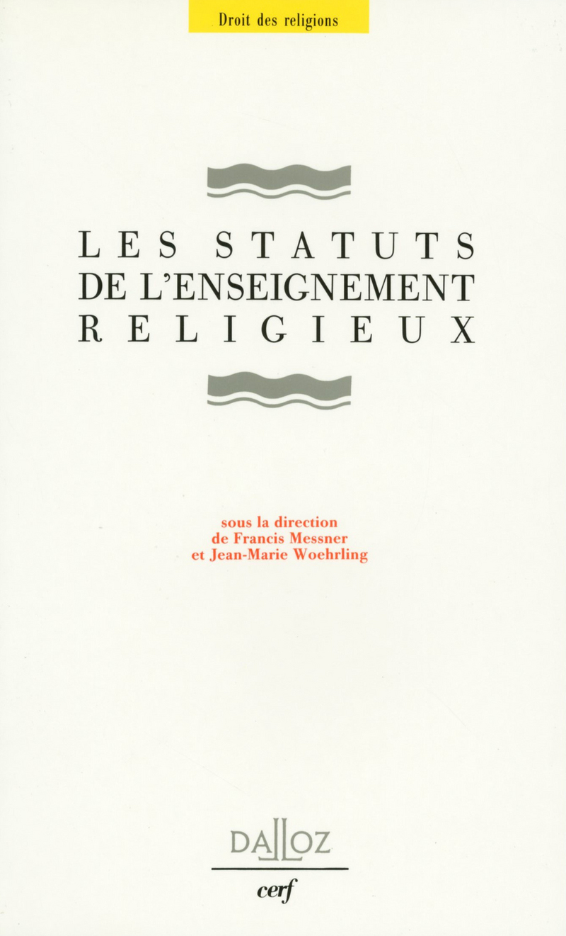 LES STATUTS DE L'ENSEIGNEMENT RELIGIEUX