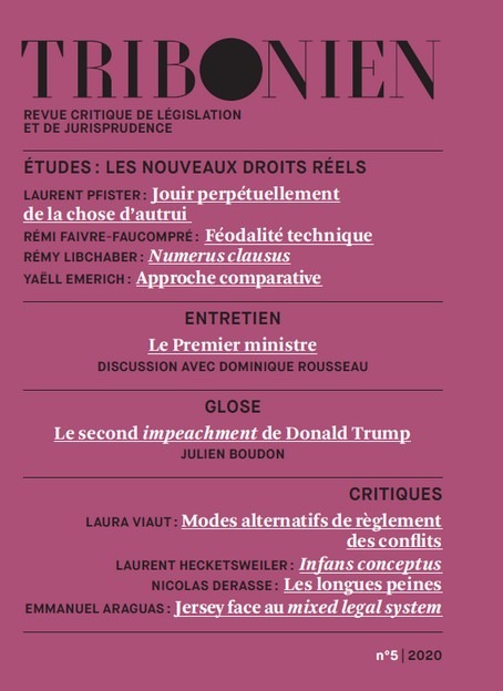 Tribonien. Revue critique de législation et de jurisprudence