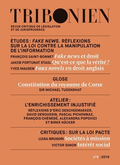 Tribonien Revue critique de législation et de jurisprudence - Tome 4