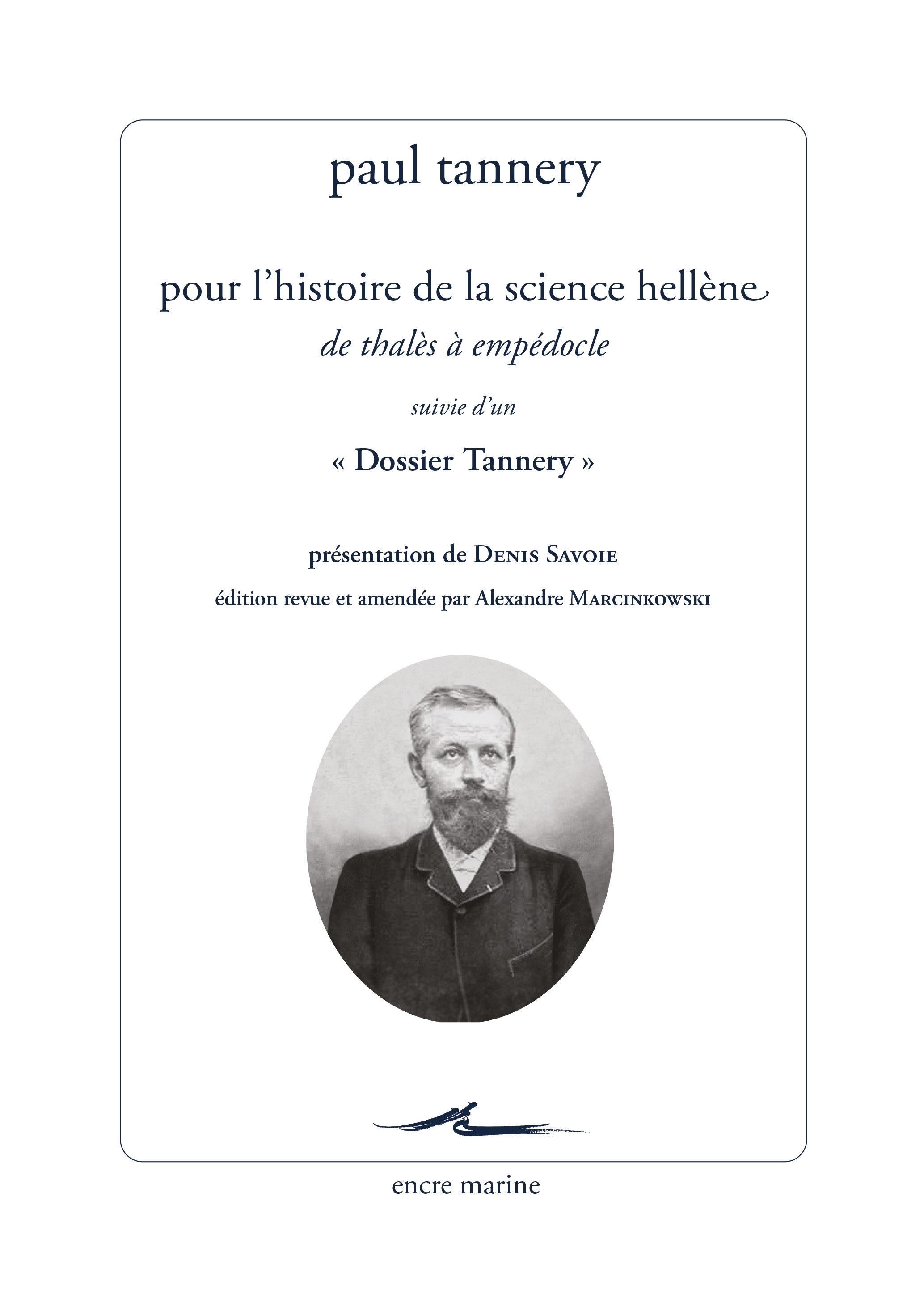 Pour l’histoire de la science hellène