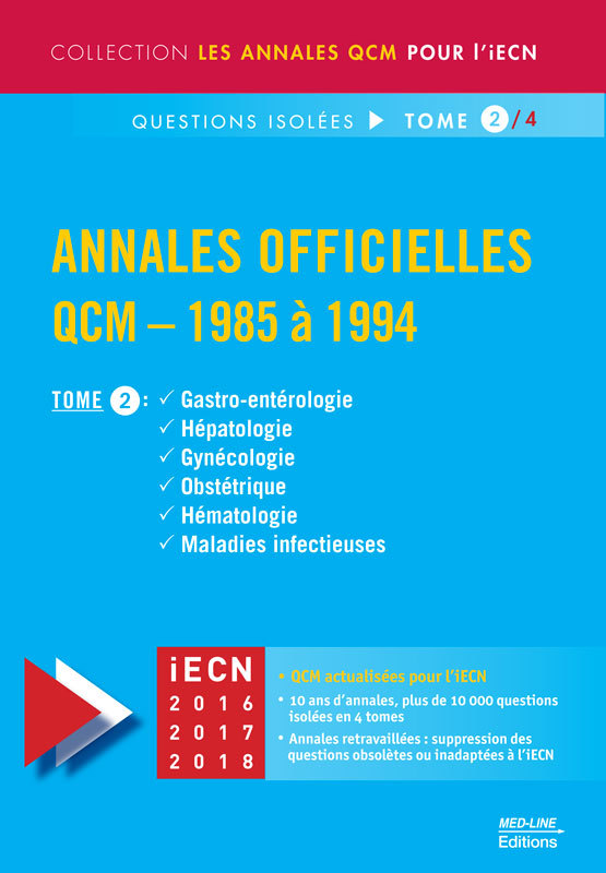 MED-LINE OFFICIELLES ANNALES QCM 1985-1994 TOME 2