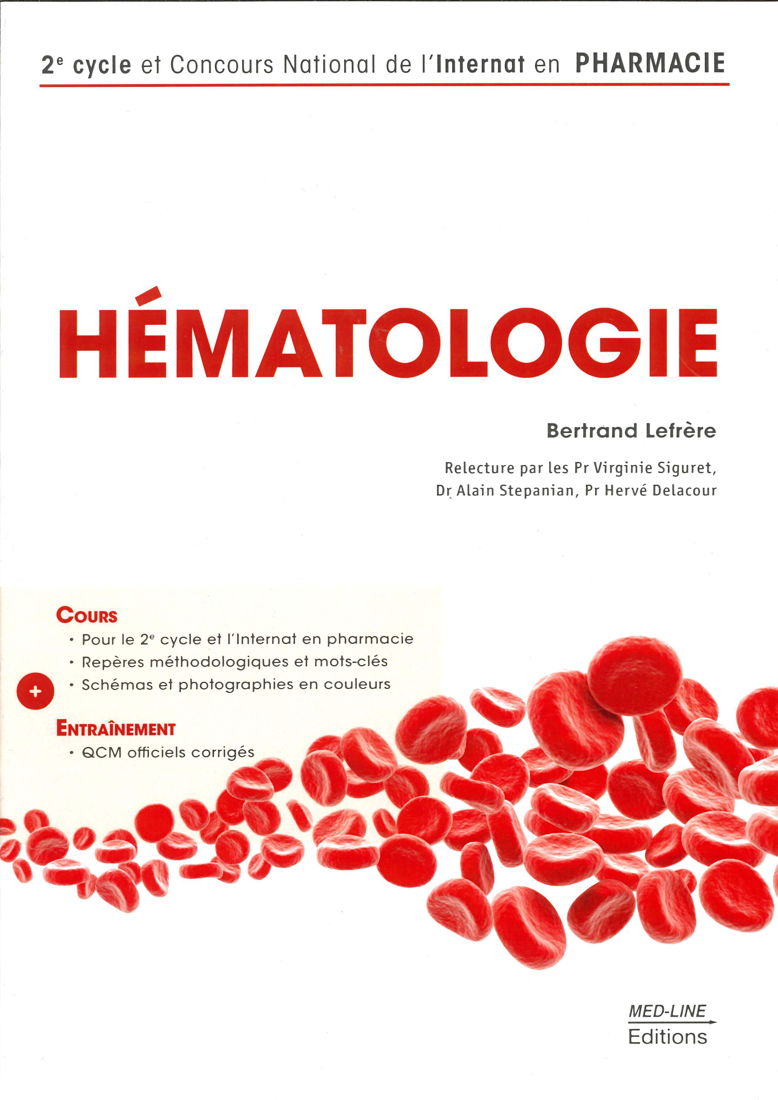 HEMATOLOGIE 2CYCLE CONCOURS NATIONAL DE L 'INTERNAT EN PHARMACIE