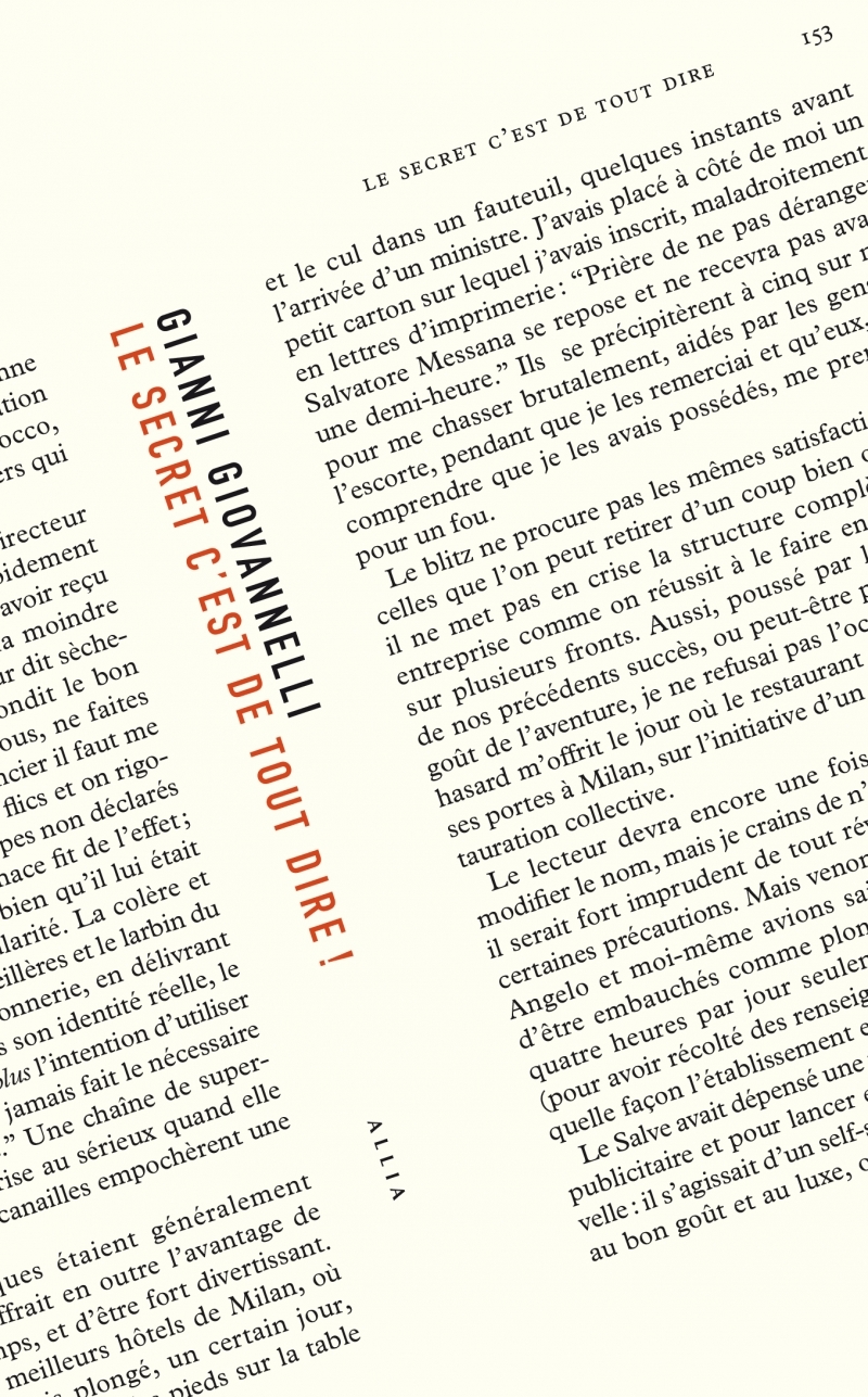 LE SECRET C'EST DE TOUT DIRE