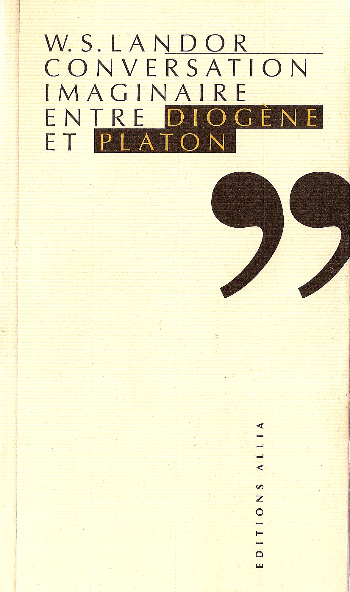 CONVERSATION IMAGINAIRE ENTRE DIOGENE ET PLATON