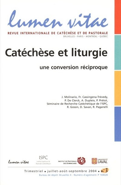 Revue lumen vitae numéro 3 catéchèse et liturgie