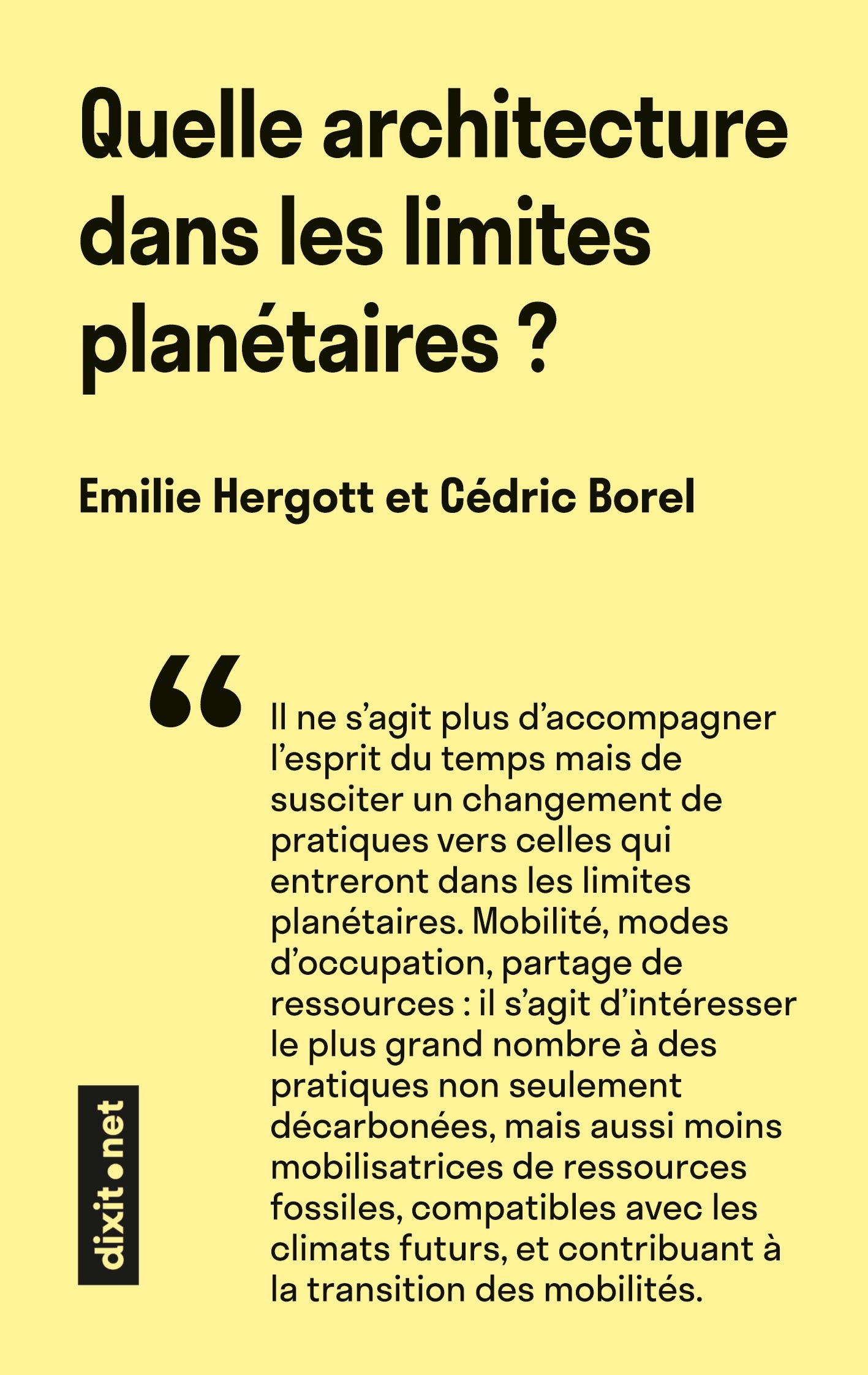 Quelle architecture dans les limites planétaires ?