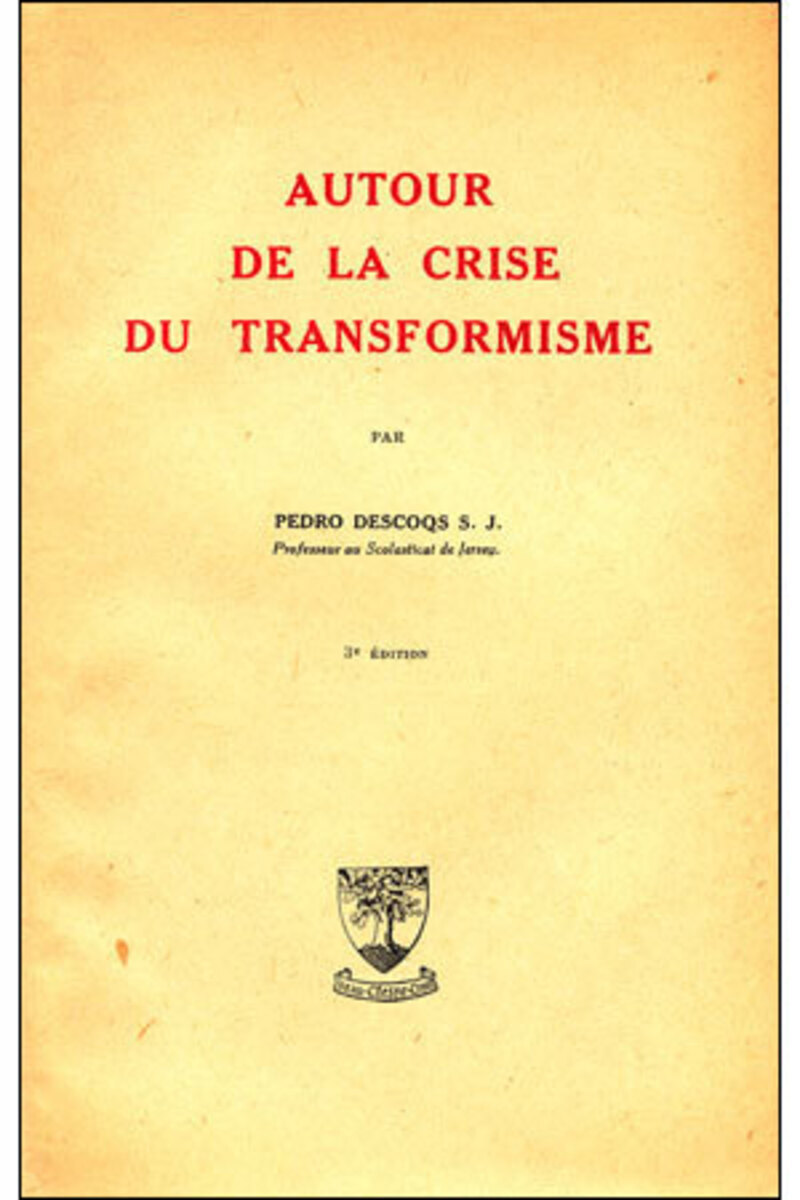 AUTOUR DE LA CRISE DU TRANSFORMISME