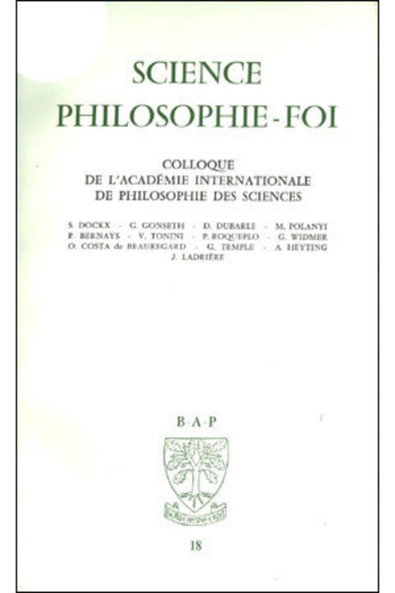 BAP N18 - SCIENCE - PHILOSOPHIE - FOI