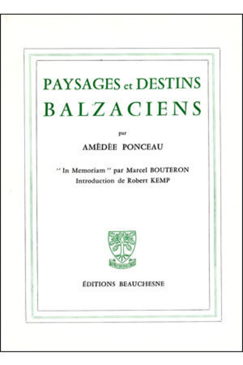 PAYSAGES ET DESTINS BALZACIENS