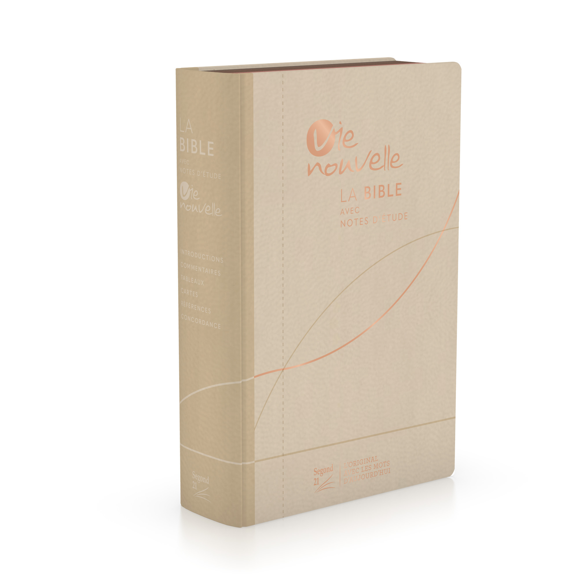 Bible d'étude Vie nouvelle, Segond 21, couverture souple, Vivella beige, tranches dorées