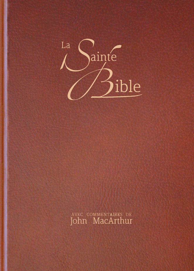 Bible NEG MacArthur : rigide similicuir grenat foncé