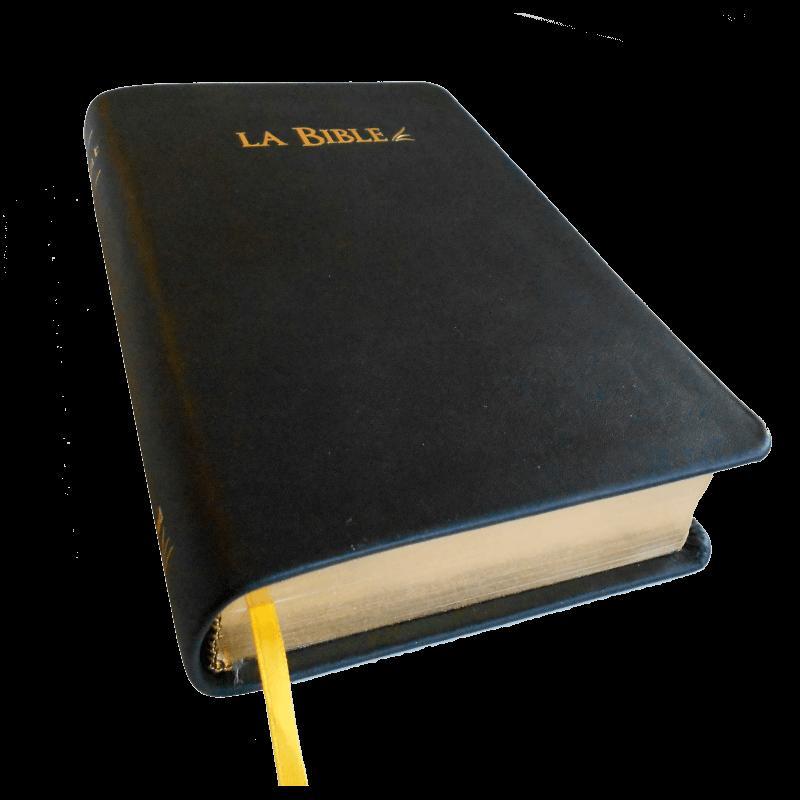 Bible Segond 21 compacte : cuir véritable noir, tranches or