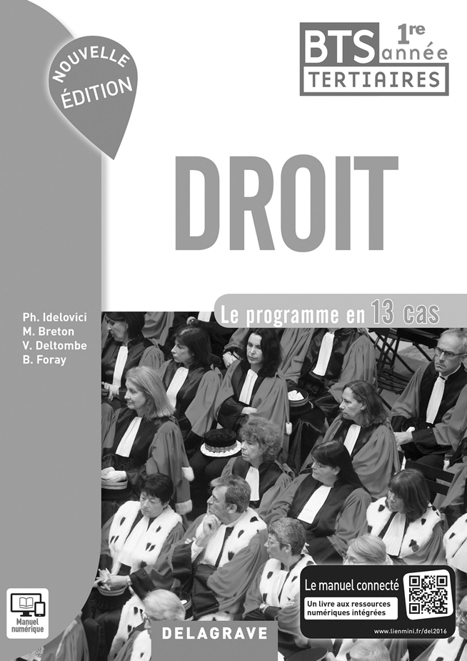 Droit 1re année BTS Tertiaires (2016) - Spécimen