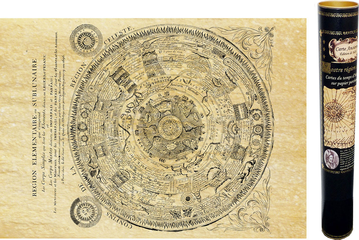 CARTE DES ALCHIMISTES EN 1696 58 CM X 40 CM