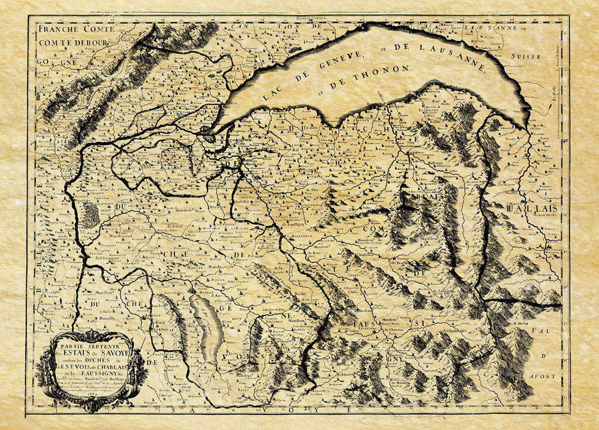 HAUTE-SAVOIE EN 1663 50 CM X 40 CM