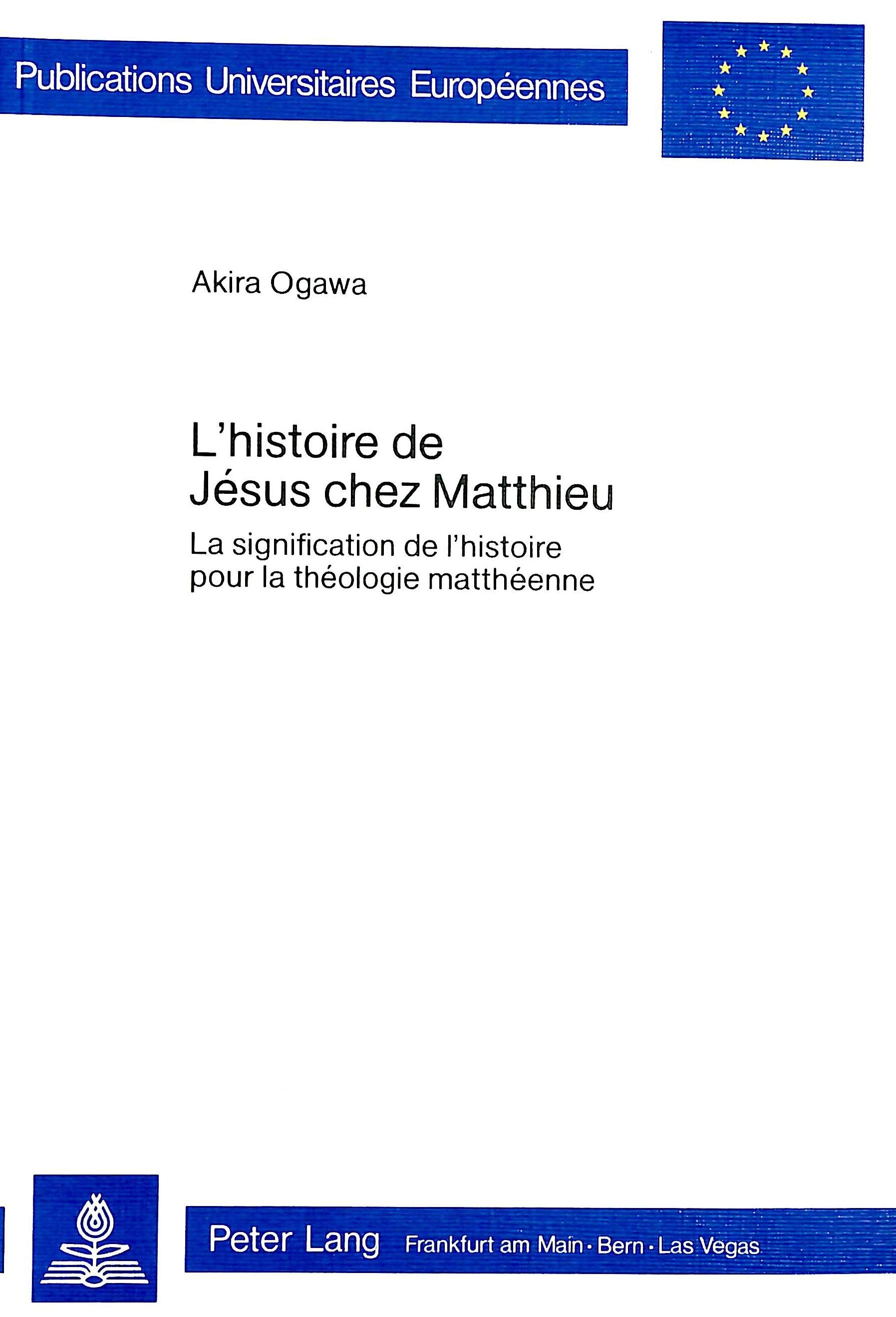 L'HISTOIRE DE JESUS CHEZ MATTHIEU