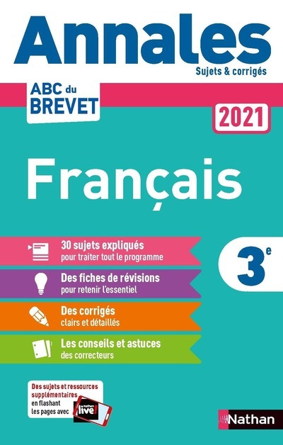 Annales Brevet 2021 Français - Corrigé