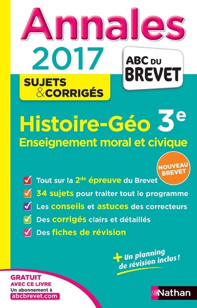 Annales Brevet 2017- Histoire Géo - EMC