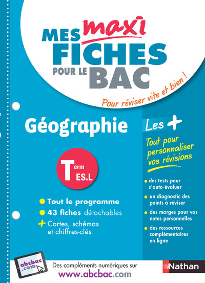 Mes maxi fiches pour le BAC ABC Géographie Term ES-L