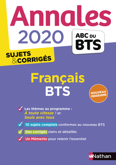 Annales BTS 2020 Français - Sujets & corrigés