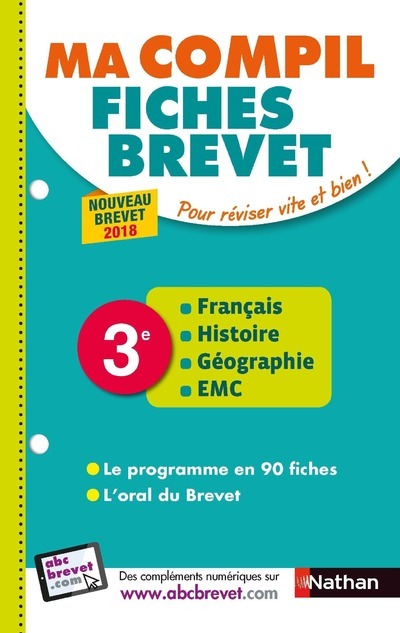 Ma Compil fiches Brevet - Français Histoire Géographie EMC 3ème